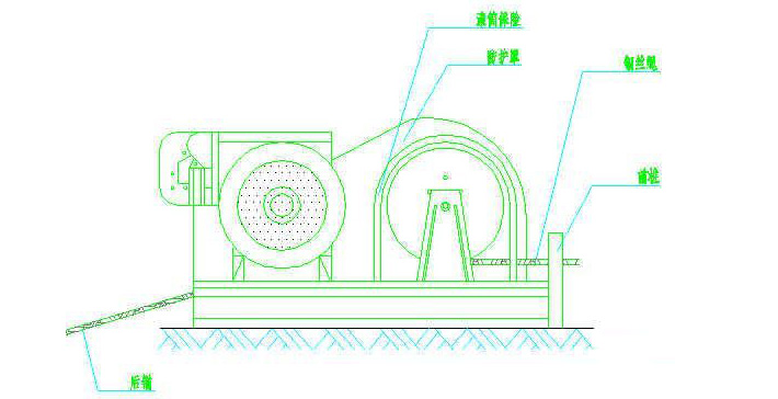 JK型快速卷?yè)P(yáng)機(jī)結(jié)構(gòu)示意圖 