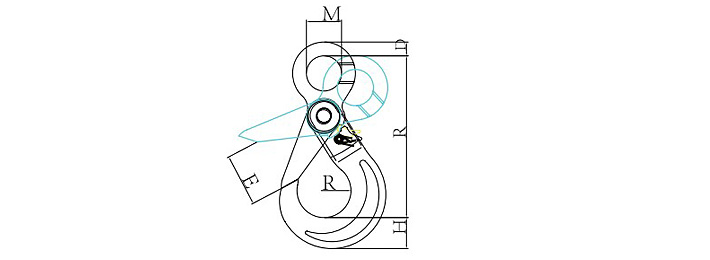 80級眼型自鎖吊鉤SLR-081結構尺寸圖片