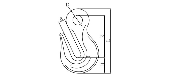G80眼型抓鉤結構尺寸圖片