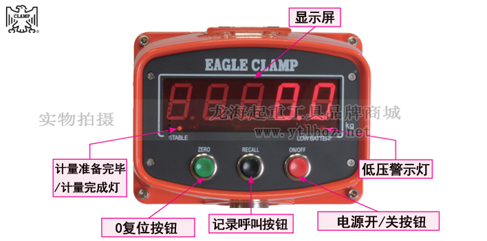 OCS-XZ-BM型電子吊秤機體操作按鈕功能和各部分的名稱